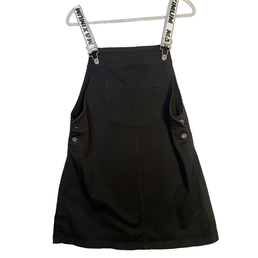 Y2K Denim Dress Black Jumper, H&M Divided, Overall Button Down Bold, Size 12